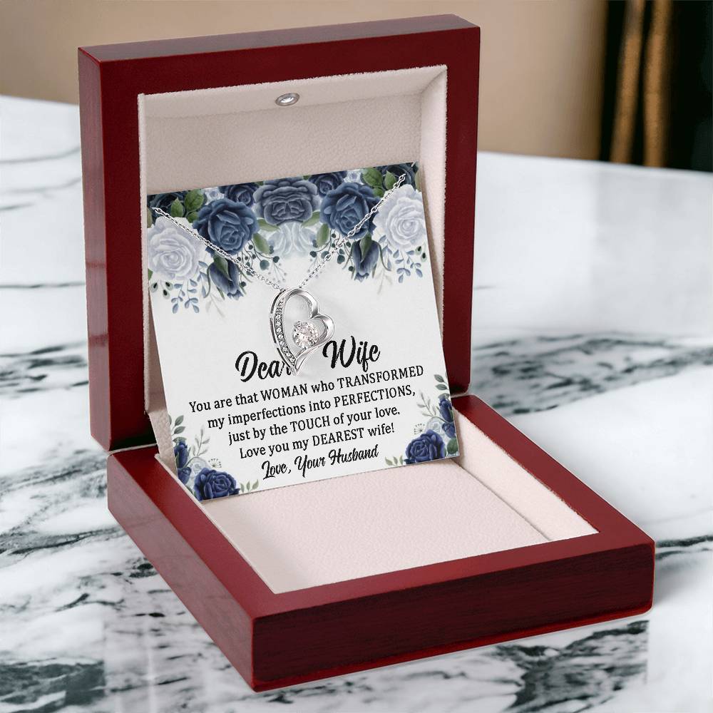 Wife Gifts To My Wife Necklace From Husband With Heartfelt Message, To My Soulmate Necklace For Women,