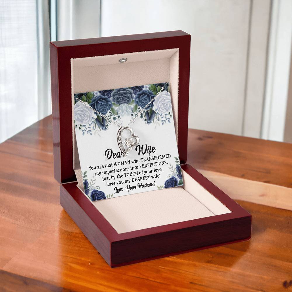 Wife Gifts To My Wife Necklace From Husband With Heartfelt Message, To My Soulmate Necklace For Women,