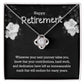 Retirement Gifts for Women Necklace, Farewell Gifts, Best Retirement Gifts Ideas, 14K White Gold Plated Cubic Zirconia Love Knot