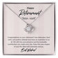 Retirement Gifts for Women Necklace, Farewell Gifts, Best Retirement Gifts Ideas, 14K White Gold Plated Cubic Zirconia Love Knot