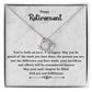 Retirement Gifts for Women Necklace, Farewell Gifts, Best Retirement Gifts Ideas, 14K White Gold Plated Cubic Zirconia Love Knot