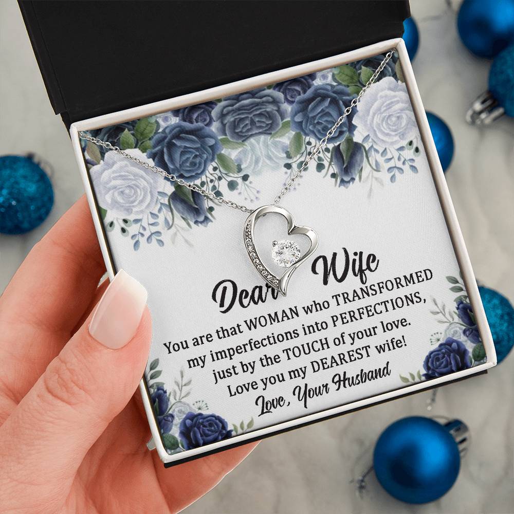 Wife Gifts To My Wife Necklace From Husband With Heartfelt Message, To My Soulmate Necklace For Women,