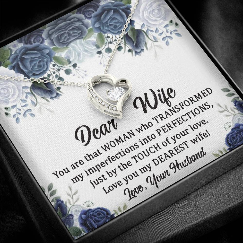 Wife Gifts To My Wife Necklace From Husband With Heartfelt Message, To My Soulmate Necklace For Women,