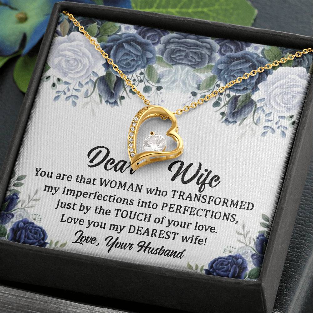 Wife Gifts To My Wife Necklace From Husband With Heartfelt Message, To My Soulmate Necklace For Women,