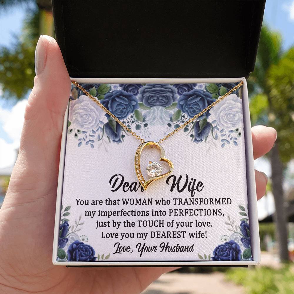 Wife Gifts To My Wife Necklace From Husband With Heartfelt Message, To My Soulmate Necklace For Women,